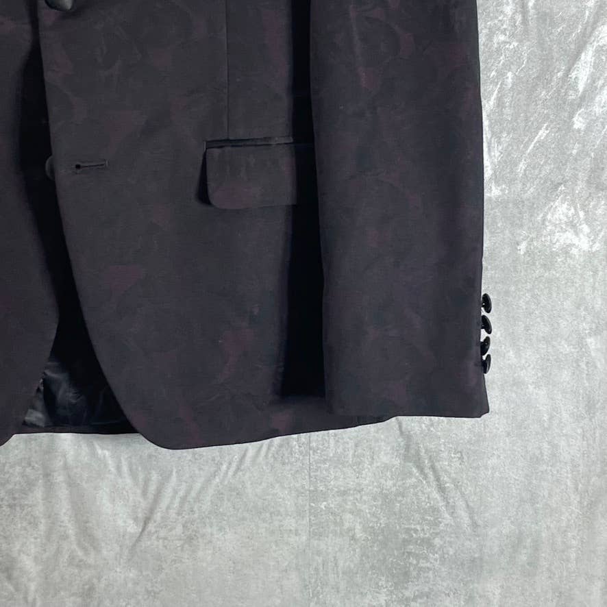 ALFANI Men's Black-Purple Floral Short Slim-Fit Stretch Two-Button Sport Coat