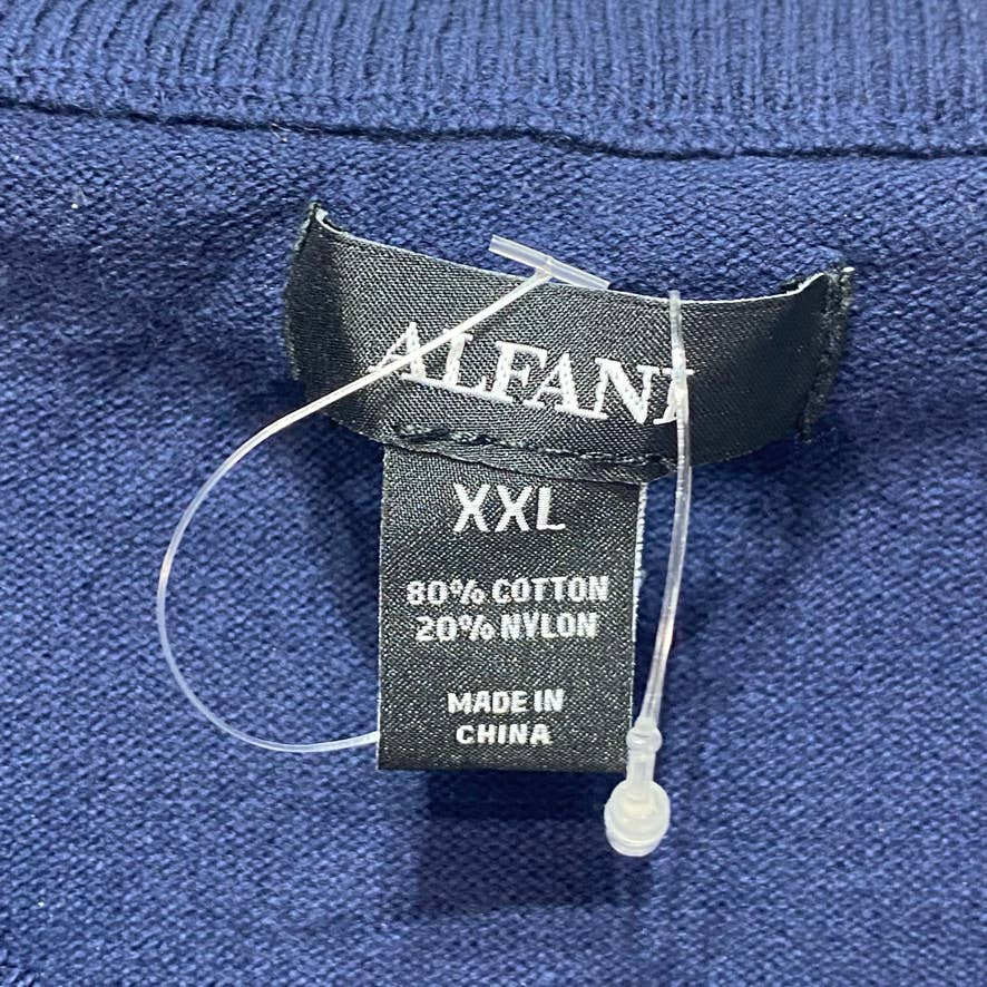 ALFANI Blue Solid V-Neck Pullover SZ 2XL
