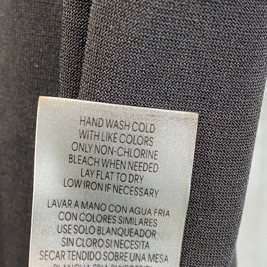 CALVIN KLEIN Women's Black Scoop-Neck Pintuck-Yoke Flutter-Sleeve Top SZ S