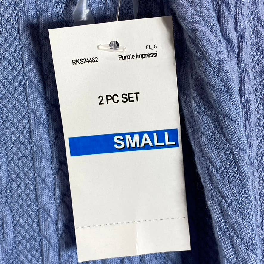 ULTRA FLIRT Juniors' Purple Impression Knit Round-Neck Bodycon Mini Dress SZ S