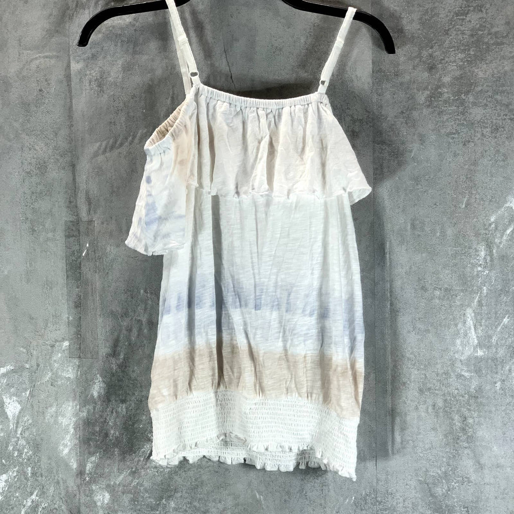 INC INTERNATIONAL CONCEPTS Women's Danielle Dye Ruffled Cold-Shoulder Top SZ S