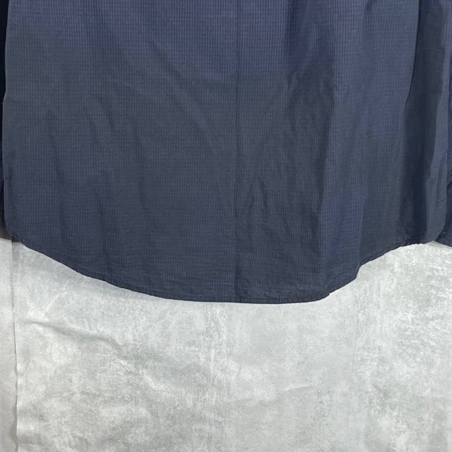 INC INTERNATIONAL CONCEPTS Men's Navy Mini Check Button-Up Shirt SZ L