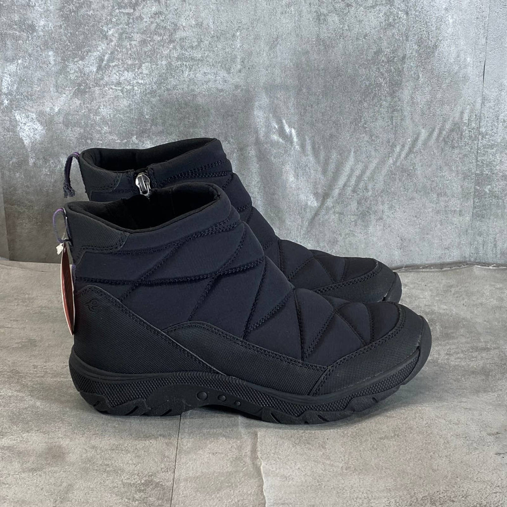 EASY SPIRIT Women's Black Fabric Tru Round-Toe Casual Cold Weather Booties SZ 6