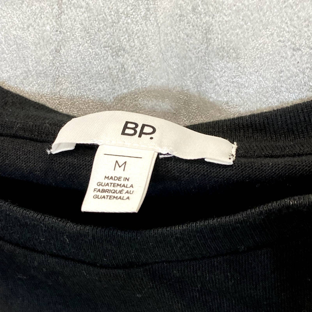 BP. Women's Black Justin Changes Bieber Graphic Crewneck Crop Short Sleeve Tee SZ M