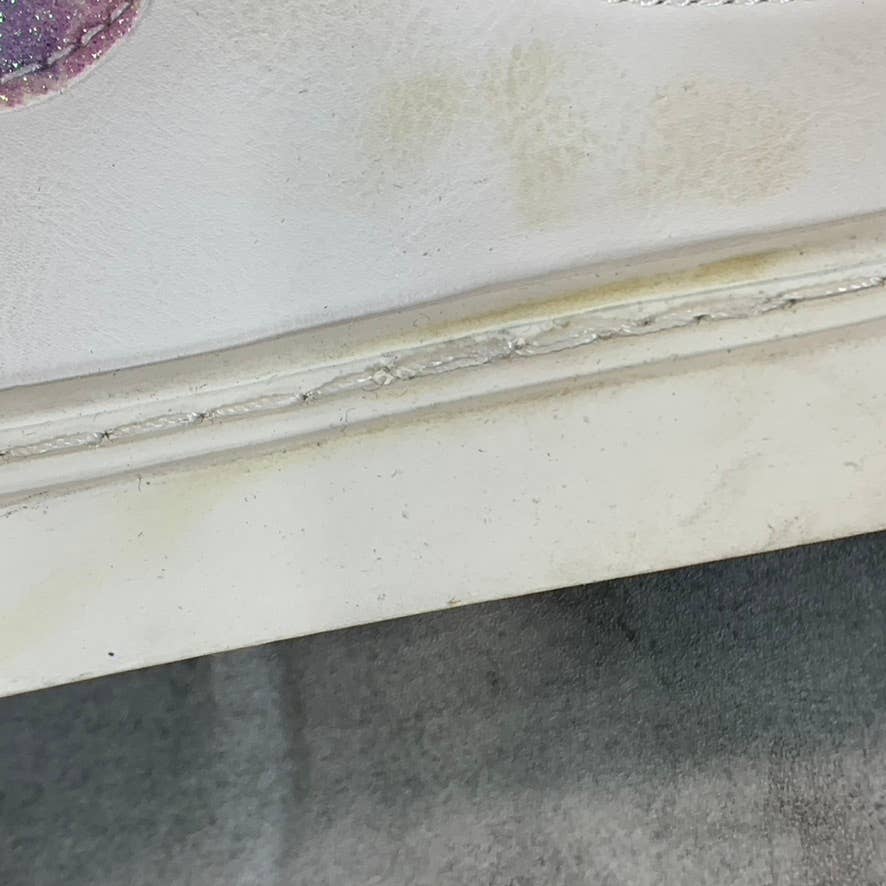 MY BUTTERFLY Girl's White Rainbow Fly Ease Slip-On Sneakers SZ 3