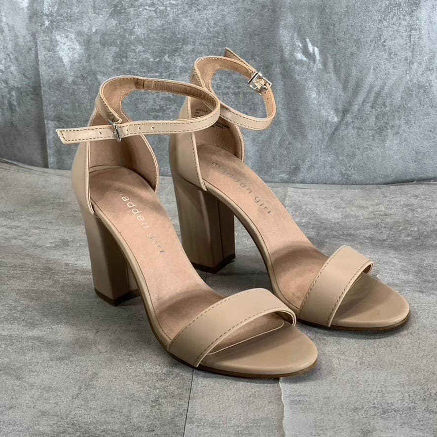 MADDEN GIRL Women's Blush Smooth Bella Two-Piece Block-Heel Sandals SZ 5