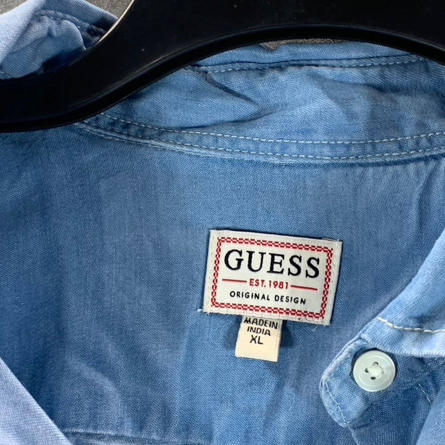 GUESS Women's Othonna Pauleta Button-Front Long-Sleeve Top SZ XL