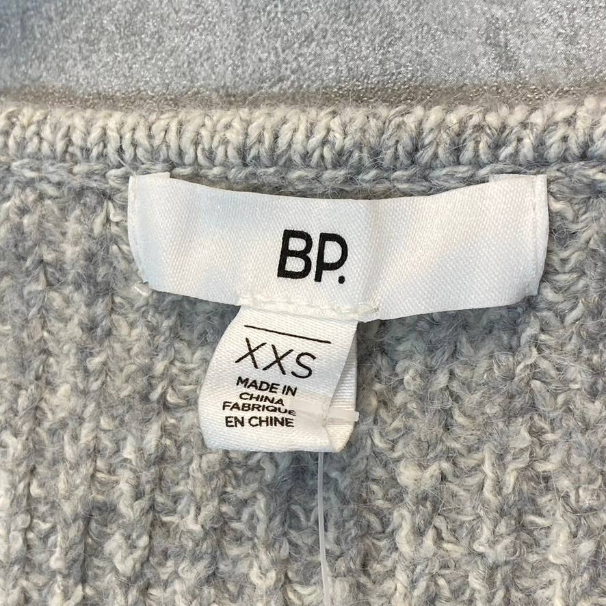 BP. Women's Grey Medium Heather Weekend V-Neck Long Sleeve Rib Knit Sweater SZ XXS