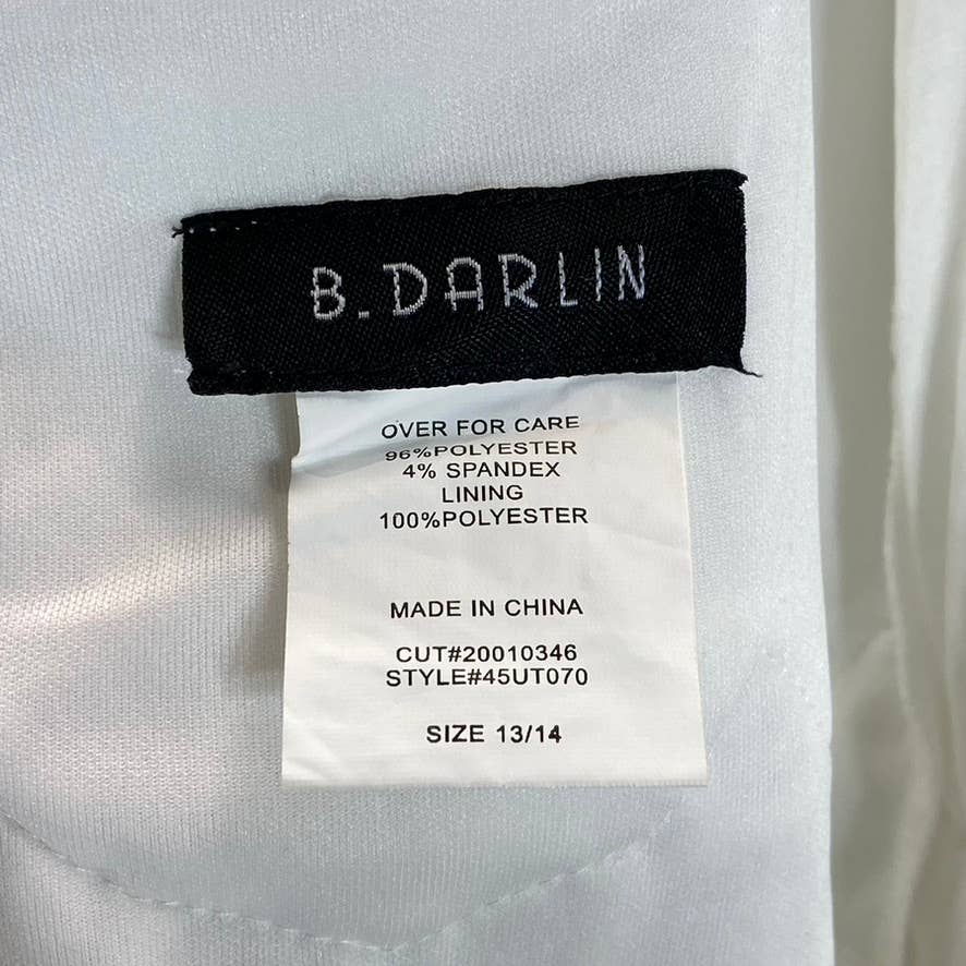 B. DARLIN Juniors' Day White Waist High-Neck Spaghetti Strap Dress SZ 13/14