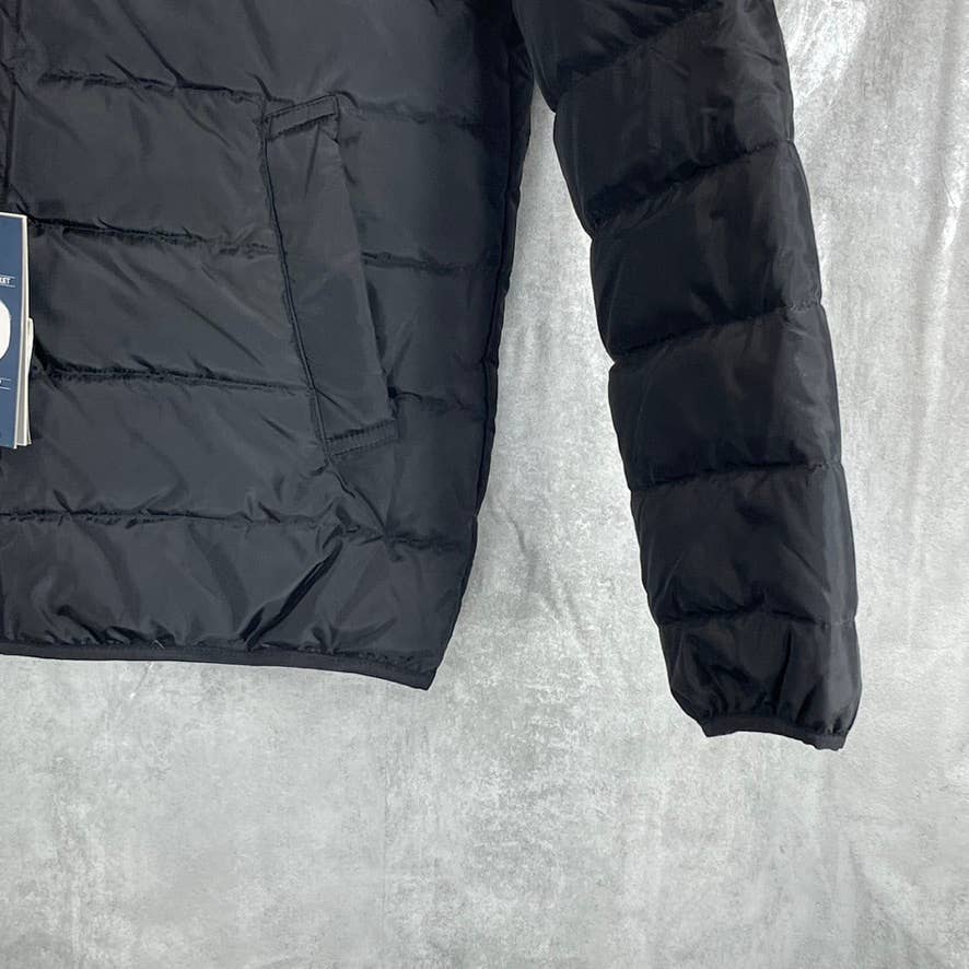 COLE HAAN Men's Solid Black Packable Down Full-Zip Puffer Jacket SZ S