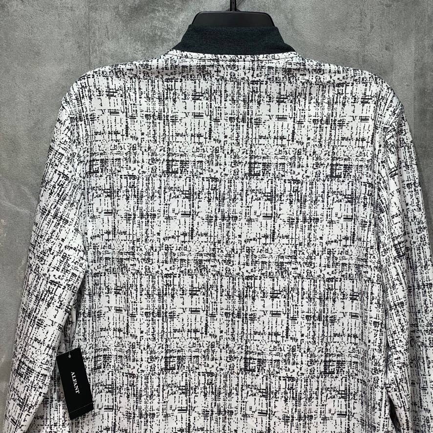 ALFANI White Abstract Print Jacket SZ M