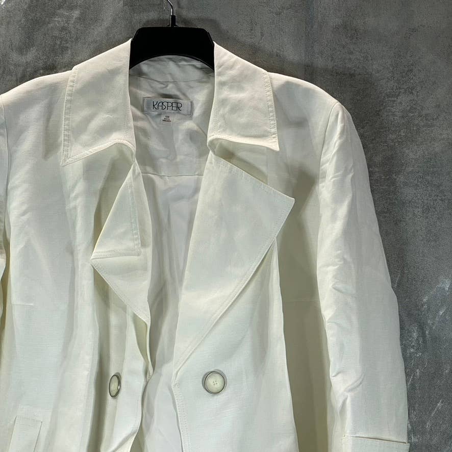 KASPER Women's Plus Lily White Faux-Double-Breasted Blazer SZ 16W