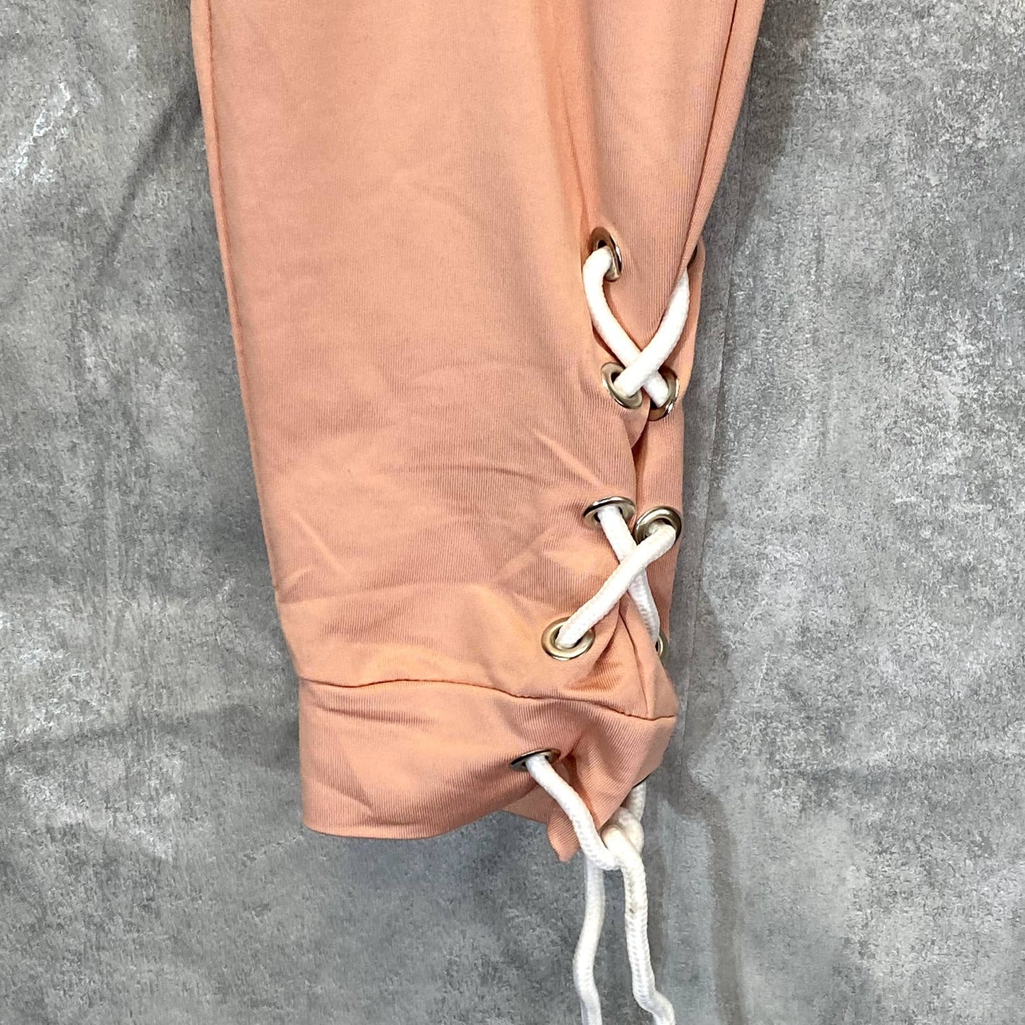 KAY UNGER Women's Peach Tie Hem Drawstring Pull-On Jogger Pants SZ M