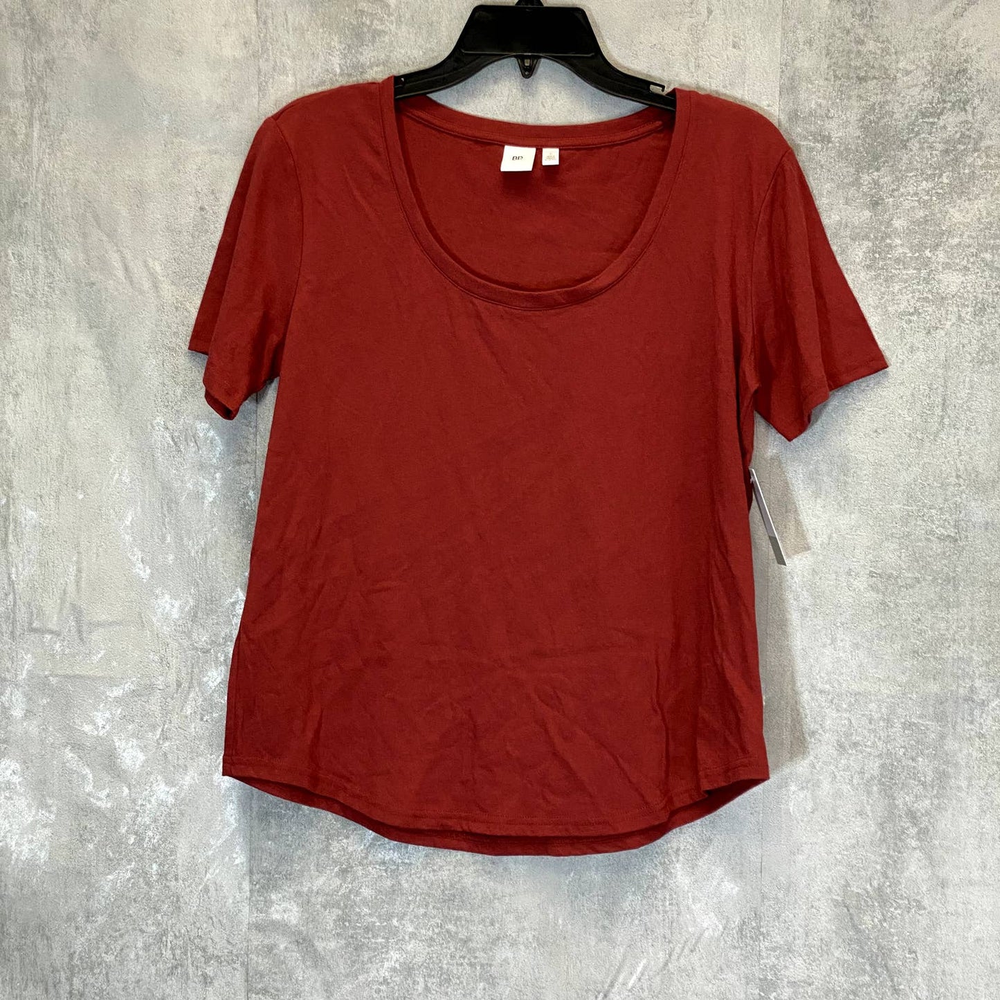 BP. Women's Red Rosewood All Day Scoopneck Short Sleeve Round Hem T-Shirt SZ S