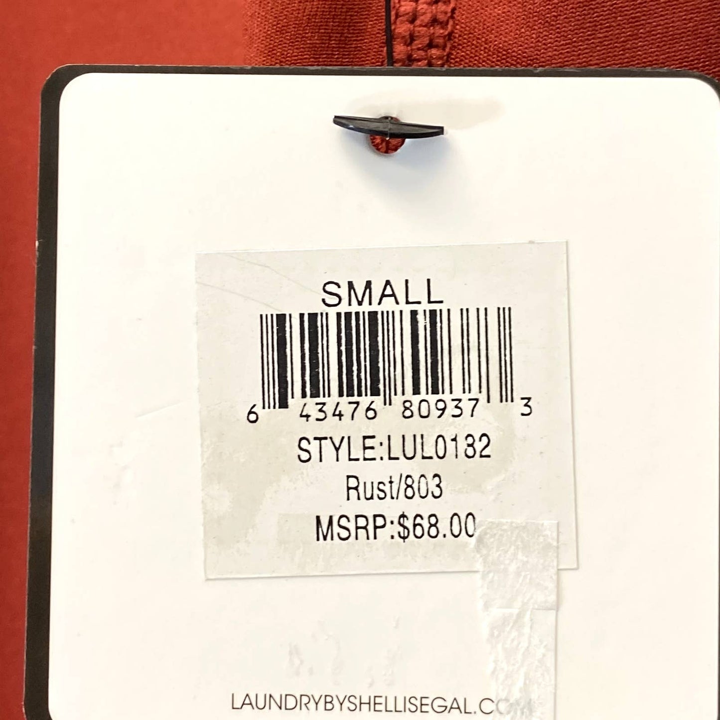LAUNDRY By Shelli Segal Women's Solid Rust Zipper Media Pocket High-Rise Leggings SZ S