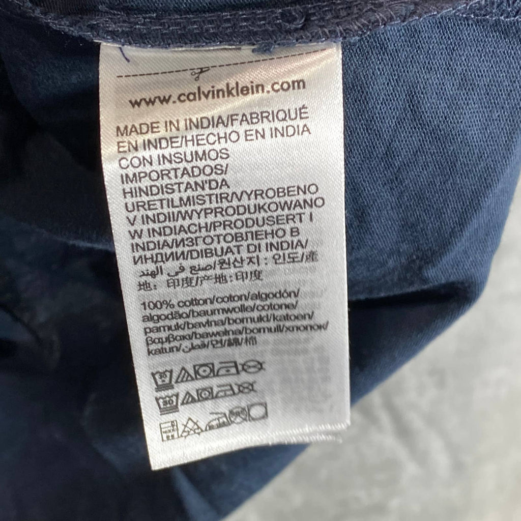 CALVIN KLEIN Men's Navy Crewneck NYC Skyline Logo Graphic T-Shirt SZ S