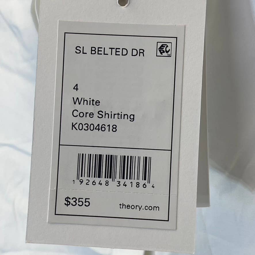 THEORY Women's White Sleeveless Collared Button-Front Casual Mini Shirt Dress SZ 4