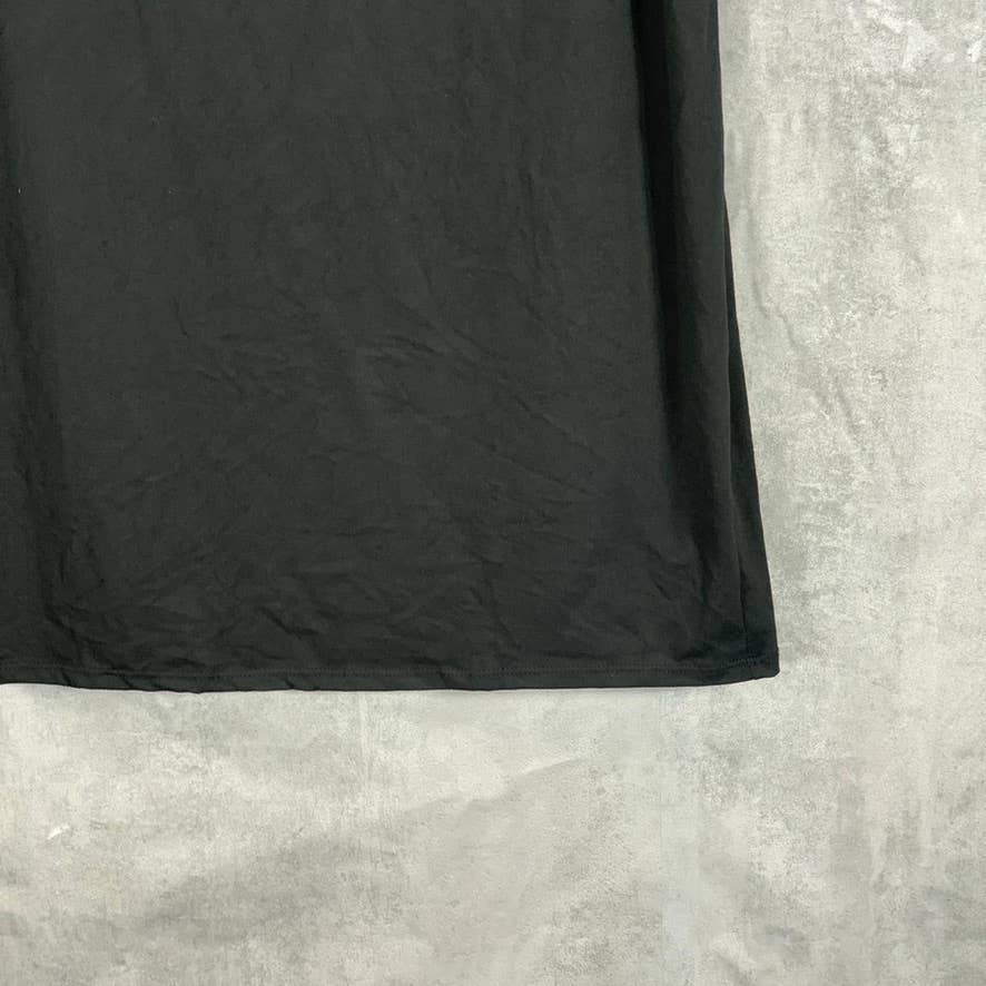 24SEVEN COMFORT APPAREL Women's Black Scoop-Neck Loose-Fit Dolman Sleeve Dress