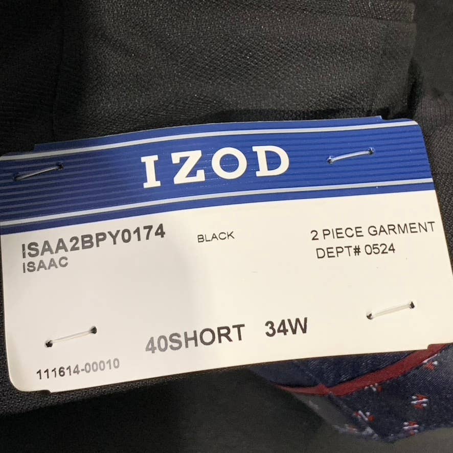 IZOD Men's Solid Black Regular Classic-Fit Suit Pants SZ 34X30