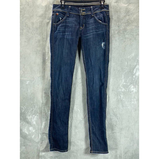 Hudson Women's Blue Flap Pockets Beth Baby Bootcut Mid-Rise Denim Jeans SZ 27