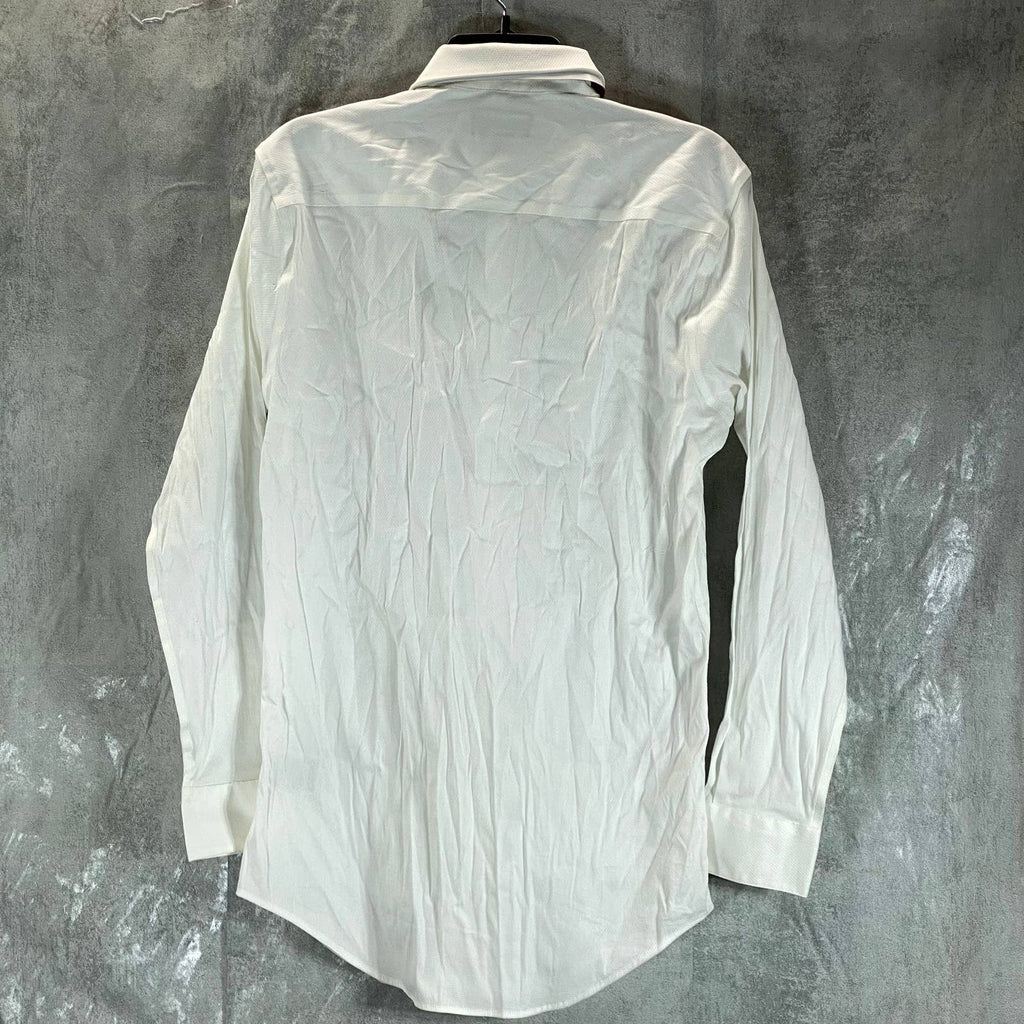 ALFANI Men's White Athletic-Fit Performance Stretch Twill Textured Shirt SZ S