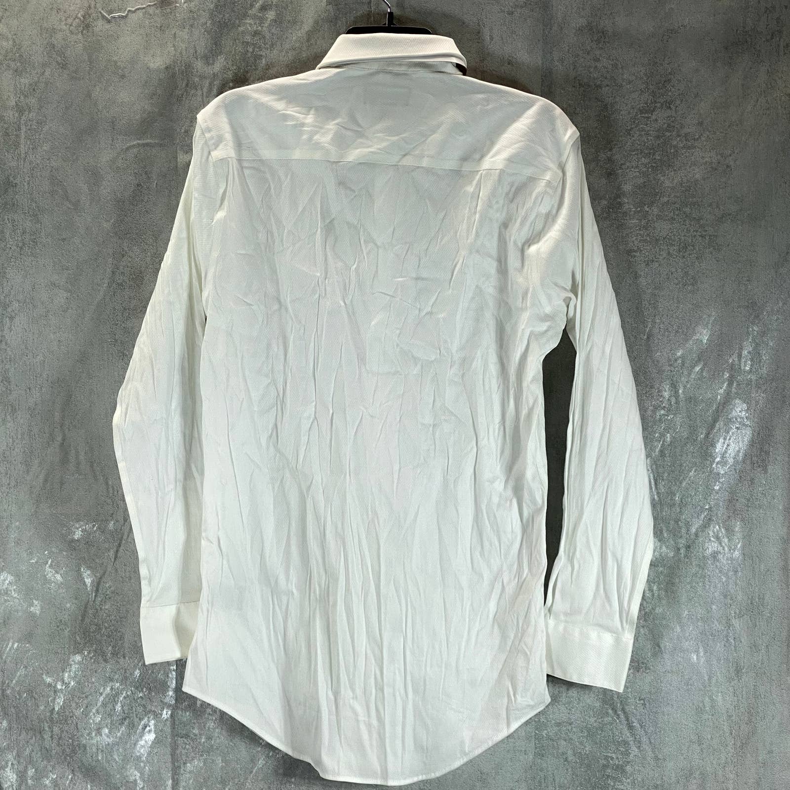 ALFANI Men's White Athletic-Fit Performance Stretch Twill Textured Shirt SZ S