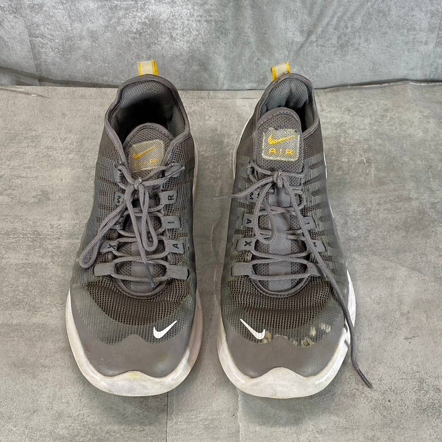 NIKE Men's Grey Air Max Axis Premium Lace-Up Sneakers SZ 10.5