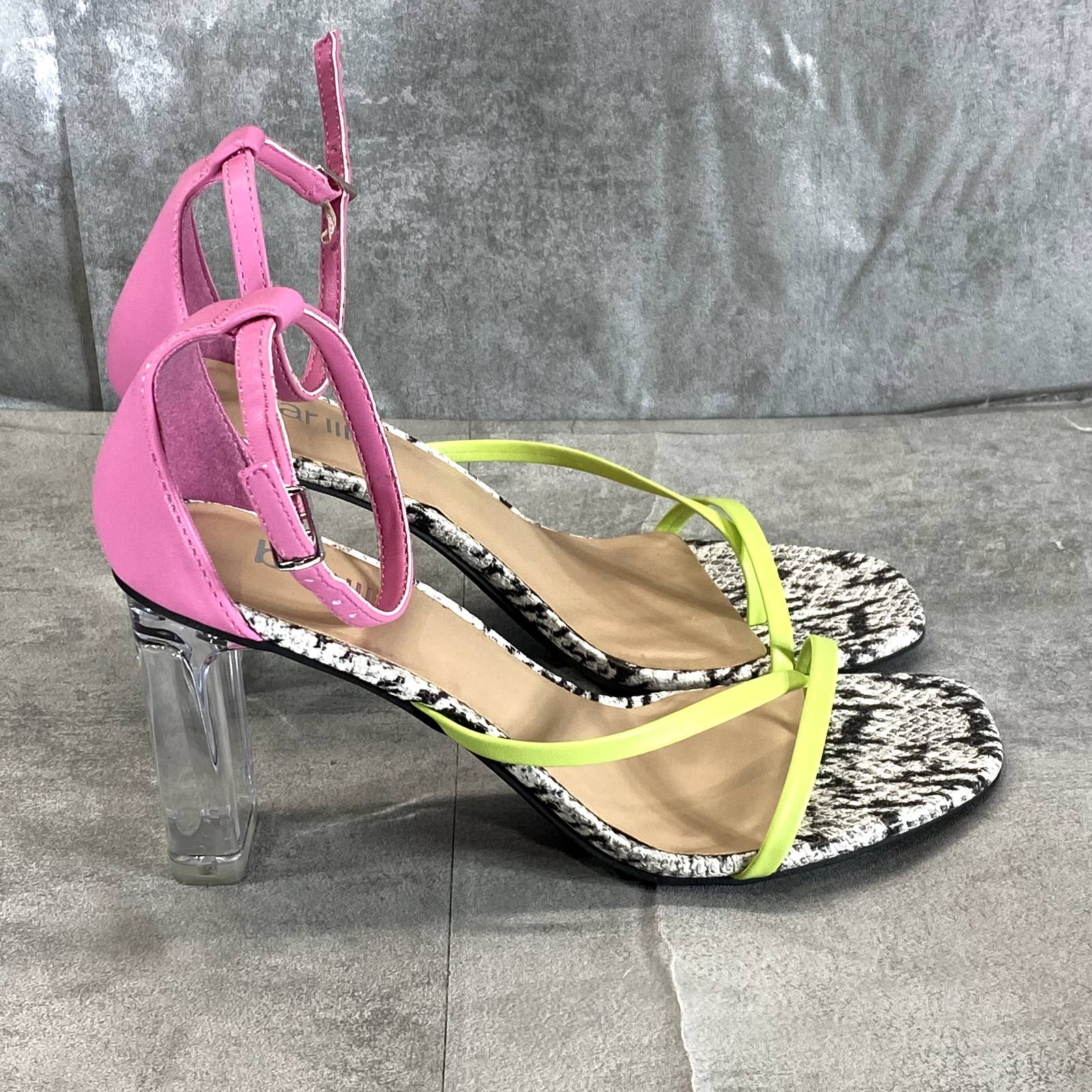 BAR III Women's Multi Smooth Blakke Square-Toe Ankle-Strap Block-Heel Sandal SZ7