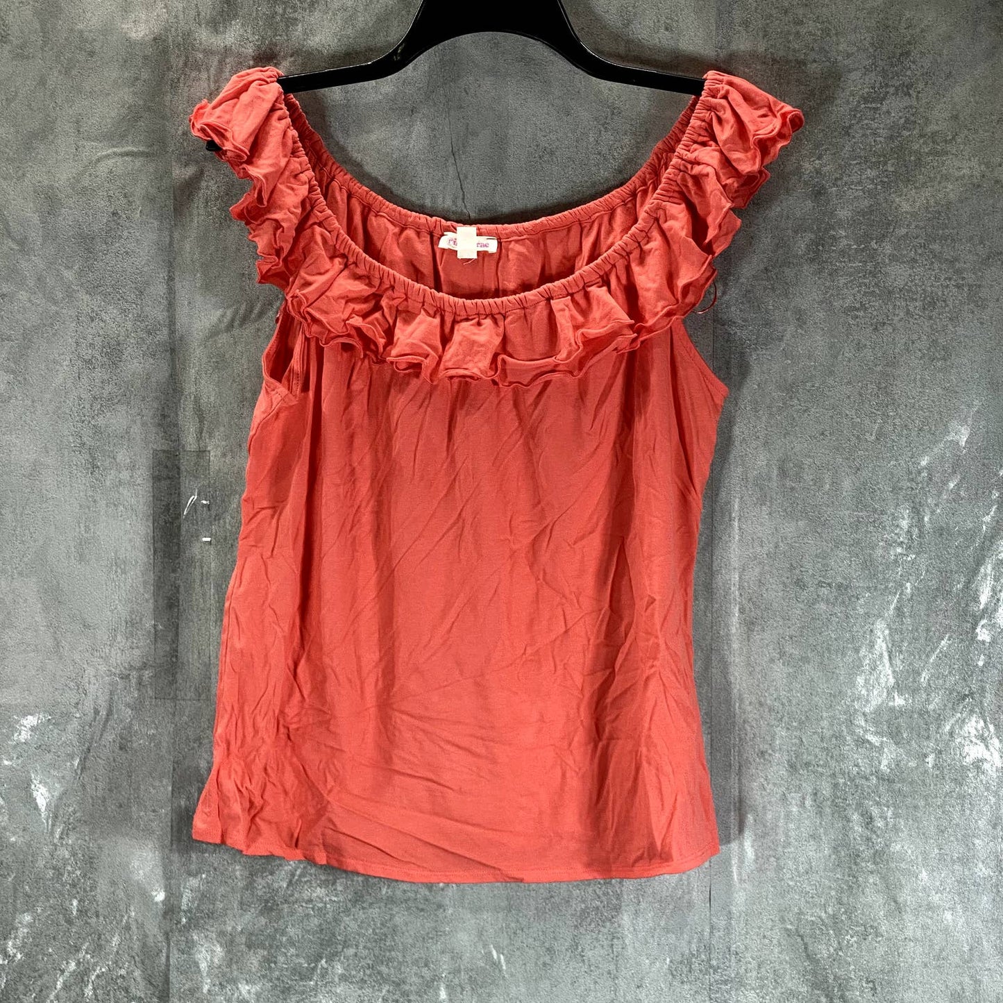 RILEY & RAE Women's Orange Ruffled Off-The-Shoulder Top SZ L