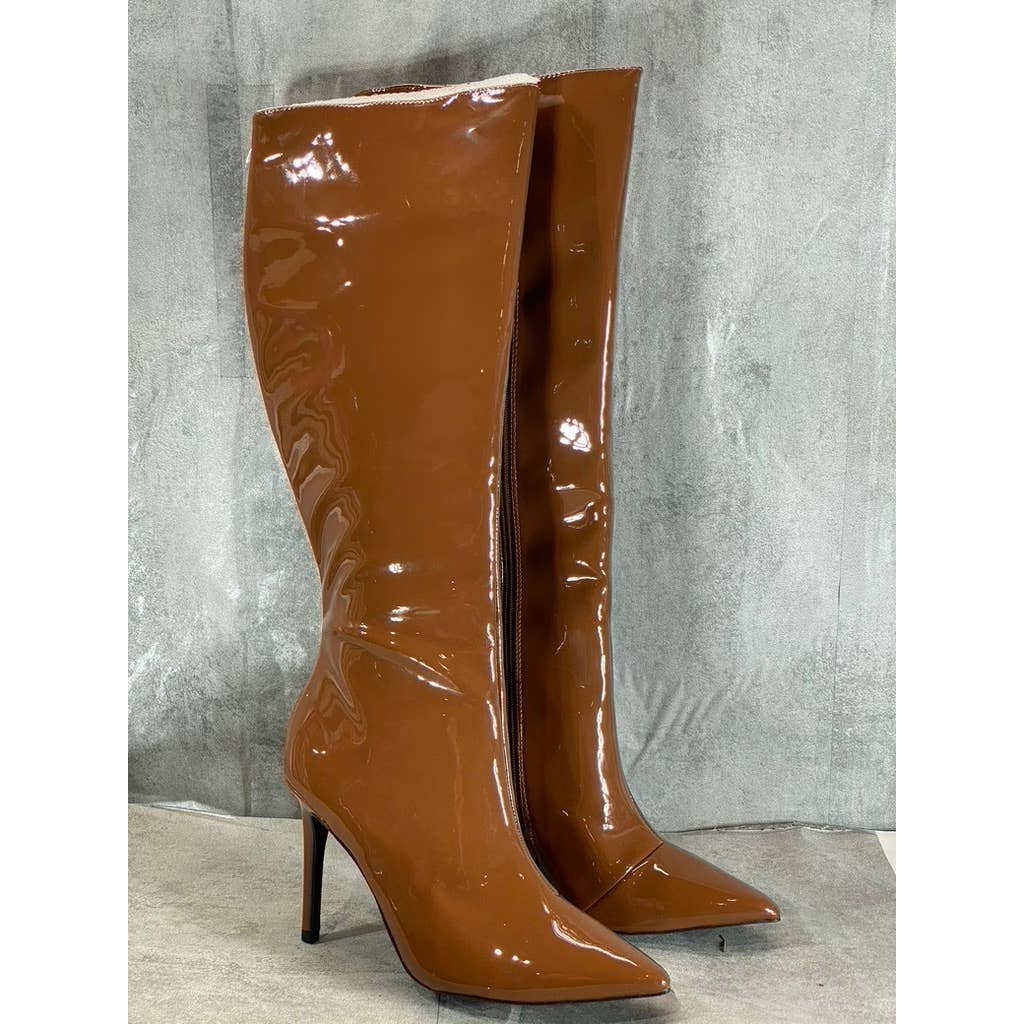 INC INTERNATIONAL CONCEPTS Women's Cognac Rajel Knee-High Pointed-Toe Boots SZ10