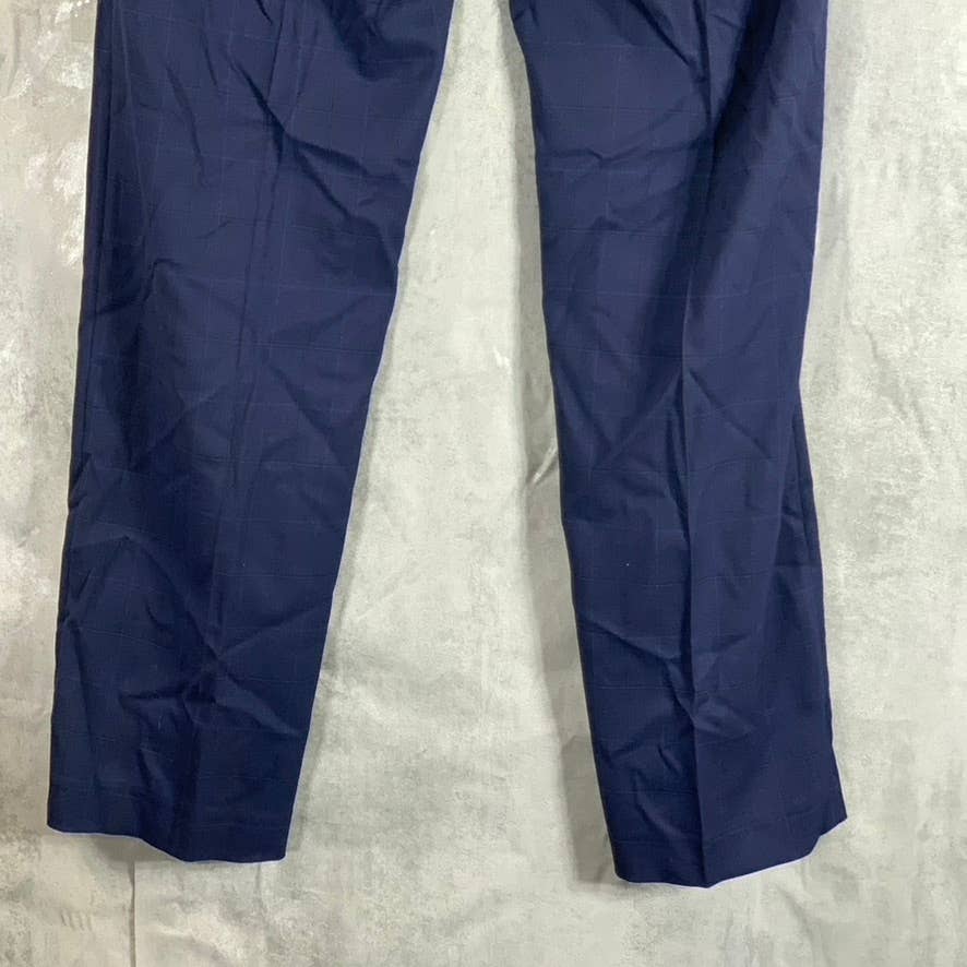 MARC NEW YORK Men's Navy Plaid Modern-Fit Flat Front Pants SZ 31X32